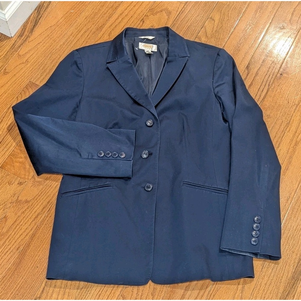 Preppy Classic Tailored Navy Blazer Talbots Petites Size 12 Made USA Vintage